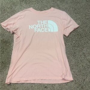 The North Face Light Pink Tee with White Logo